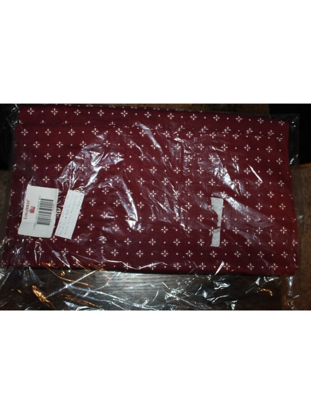 Longaberger 100% Cotton Window Valance Traditional Red, 74" x 17 1/2" Set of 2